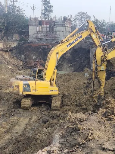 Heavy construction equipment and excavators